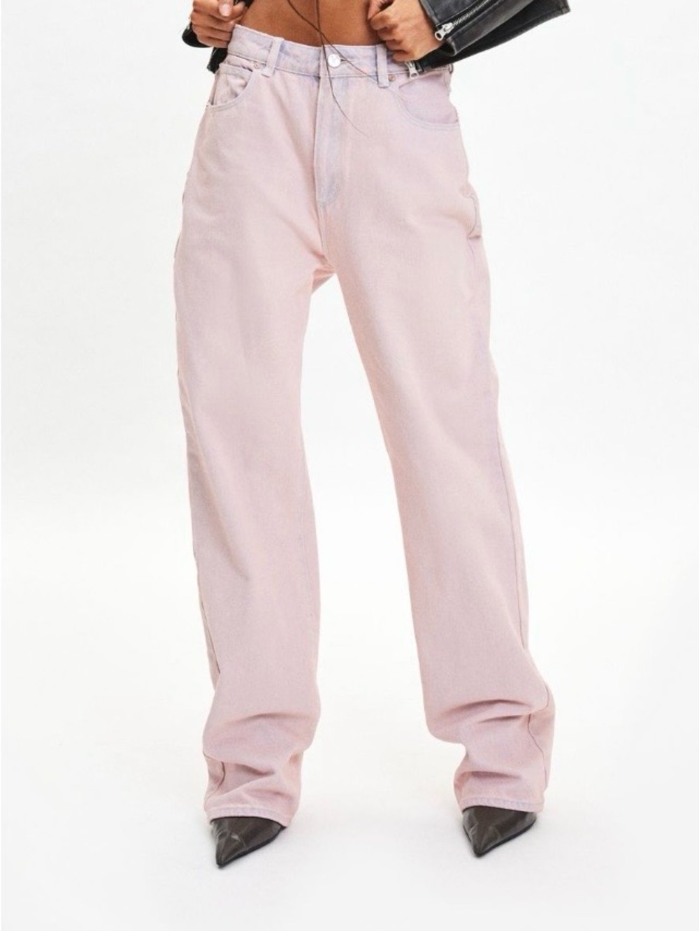 Abrand Carrie Dirty Wash Pink Wide Leg Jean